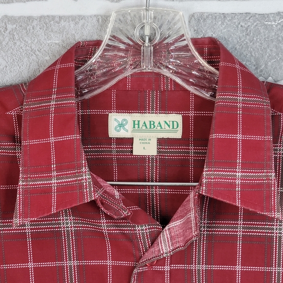Haband Vintage 80's Button Down Plaid Shirt Made in Switzerland Men's Size L - Picture 3 of 8